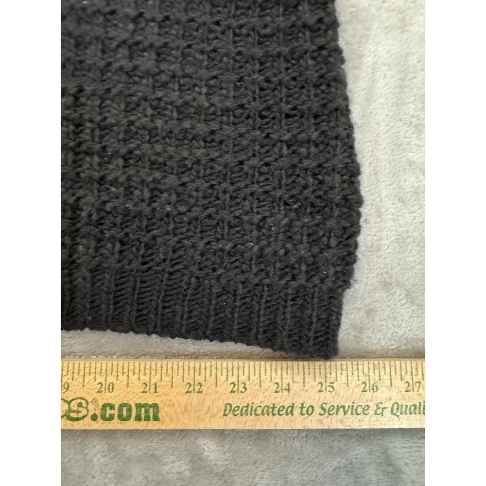 Chicos Cardigan Sweater Womens 2 Black Open Front Wool Blend Indie Sleaze Goblin - Picture 6 of 11